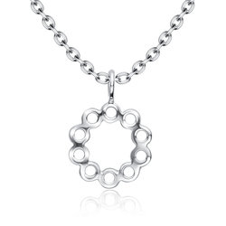 Round shape with holes Silver Necklace SPE-5257